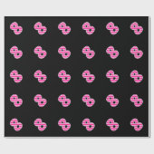 ピンクストライプイベント8誕生日（記念日） ラッピングペーパー (フラット)