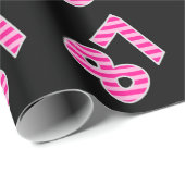 ピンクストライプイベント87誕生日番号 ラッピングペーパー (ロールコーナー)