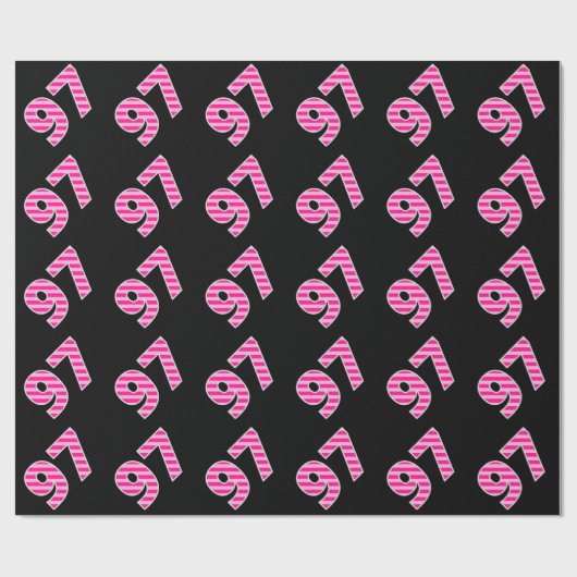 ピンクストライプイベント97誕生日番号 ラッピングペーパー (フラット)