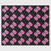 ピンクストライプイベント98誕生日番号 ラッピングペーパー (フラット)