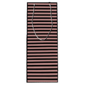 ピンクストライプカスタムモノグラム&会社名 ワインギフトバッグ (裏面)