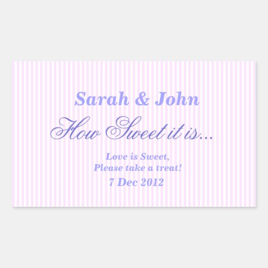 ピンクストライプキャンディHow Sweet it is Sticker 長方形シール (正面)