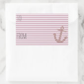 ピンクストライプグリッターフェイクいかりギフトラベル 長方形シール (バッグ)