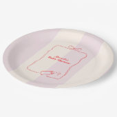 ピンクストライプコケット弓ベビーシャワー ペーパープレート (アングル)