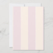 ピンクストライプコケット弓ベビーシャワー 招待状 (裏面)