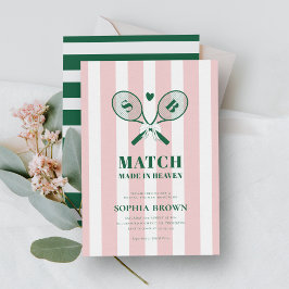 ピンクストライプコズカントリークラブテニスブライダルシャワー 招待状