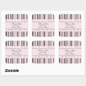 ピンクストライプサンキュー結婚式の引き出物ラベル スクエアシール (シート)