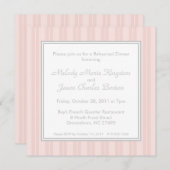 ピンクストライプシンプルスクエア招待状 招待状 (正面/裏面)