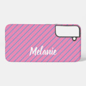 ピンクストライプシーズサムスンギャラクシーS22携帯電話ケース SAMSUNG GALAXYケース (裏面横)