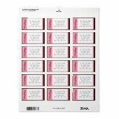 ピンクストライプチョコレートブラウン結婚住所 シール (フルシート)