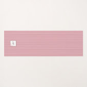 ピンクストライプバラレースイニシャルスクリプトモノグラム ヨガマット (裏面(横))