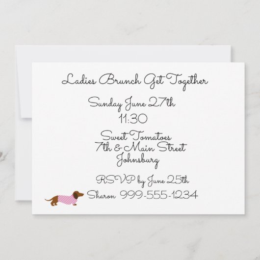 ピンクストライプパーティの招待状 招待状 (裏面)