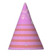 ピンクストライプパーティー帽子 パーティーハット (右)