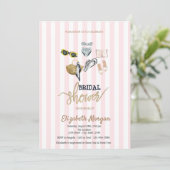 ピンクストライプビーチブライダルシャワー 招待状 (スタンド正面)