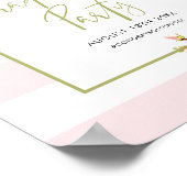 ピンクストライプフローラ卒業ウェルカムサイン ポスター (角)