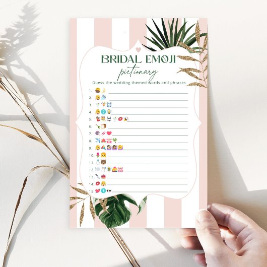 ピンクストライプブライダルシャワーシック絵文字