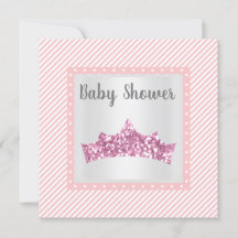 ピンクストライププリンセス テーマのベビーシャワー