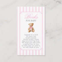 ピンクストライプベアベビーシャワーの女の子のための赤ちゃんの本