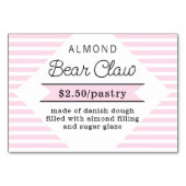 ピンクストライプベーカリー食品ラベルカード テーブルナンバー (正面)