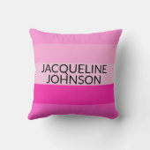 ピンクストライプモダンとモノグフェミニンラム名 クッション (裏面)