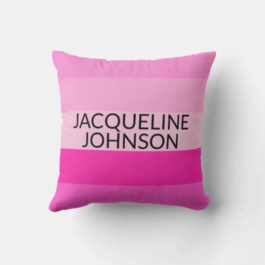 ピンクストライプモダンとモノグフェミニンラム名 クッション (裏面)