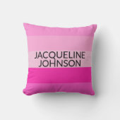 ピンクストライプモダンとモノグフェミニンラム名 クッション (正面)