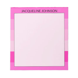 ピンクストライプモダンとモノグフェミニンラム名 ノートパッド