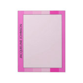 ピンクストライプモダンとモノグフェミニンラム名 ノートパッド (回転)