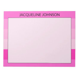 ピンクストライプモダンとモノグフェミニンラム名 ノートパッド