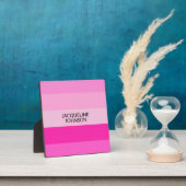 ピンクストライプモダンとモノグフェミニンラム名 フォトプラーク (インサイチュ)