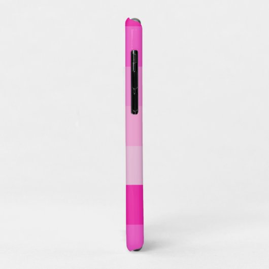 ピンクストライプモダンとモノグフェミニンラム名 Case-Mate iPhoneケース (裏面/左)