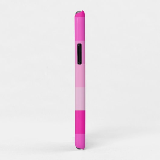 ピンクストライプモダンとモノグフェミニンラム名 Case-Mate iPhoneケース (裏面/右)