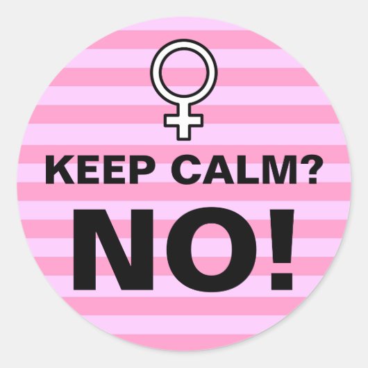 ピンクストライプ保のCalm No ラウンドシール (正面)