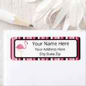 ピンクストライプ差出人住所ラベル ラベル (インサイチュ)