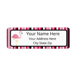 ピンクストライプ差出人住所ラベル ラベル