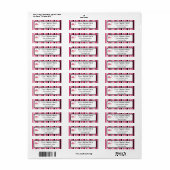 ピンクストライプ差出人住所ラベル ラベル (フルシート)