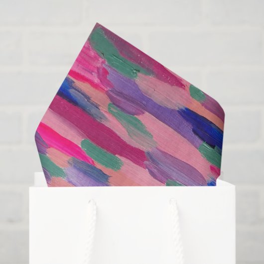 ピンクストライプ抽象芸術 薄葉紙 (ギフトバッグ)