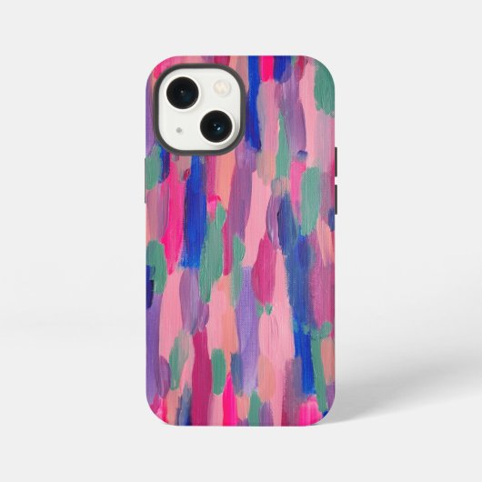 ピンクストライプ抽象芸術  iPhoneケース (裏面)