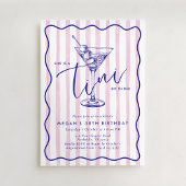 ピンクストライプ招待状A Tiniビット30歳の誕生日 招待状