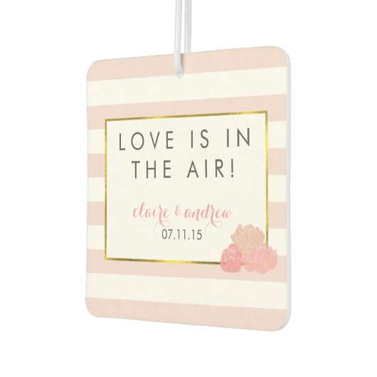 ピンクストライプ結婚式の引き出物&牡丹エアーフレッシュナー カーエアーフレッシュナー (左)