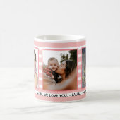 ピンクストライプ色のアイテム3フォトコラージュ母の日のプレゼント コーヒーマグカップ (中央)
