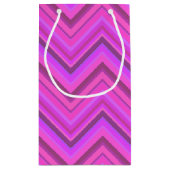 ピンクストライプ色のジグザグ模様 スモールペーパーバッグ (裏面)