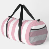 ピンクストライプ色のストライプ、パタストライプのーン ダッフルバッグ (右コーナー)
