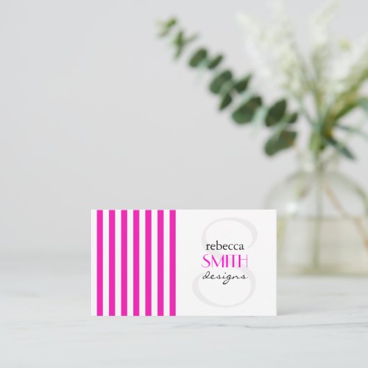 ピンクストライプ色のストライプ、パタストライプのーン 名刺 (スタンド正面)