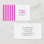 ピンクストライプ色のストライプ、パタストライプのーン 名刺 (正面/裏面)