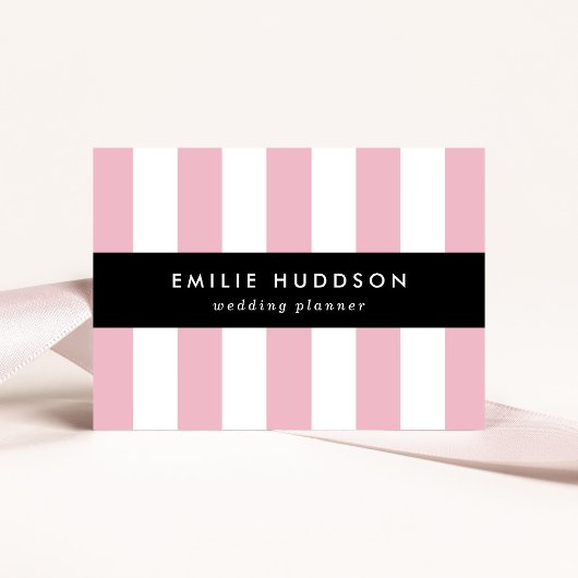 ピンクストライプ色のストライプ、パタストライプのーン 名刺