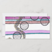 ピンクストライプ色のドードルブックマーク サンキューカード (裏面)