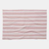ピンクストライプ色のパターン2つの美しい色合いのピンク キッチンタオル (横)