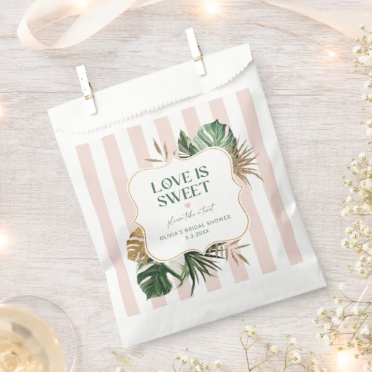 ピンクストライプ色のレトロな熱帯愛は甘い フェイバーバッグ (クリップ留めされた状態)