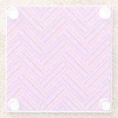 ピンクストライプ色の二重織り模様 ガラスコースター (裏面)